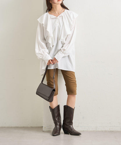 荷葉邊領口襯衫