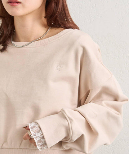 點綴刺繡短款衛衣