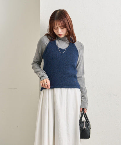 蓬鬆感掛脖針織背心