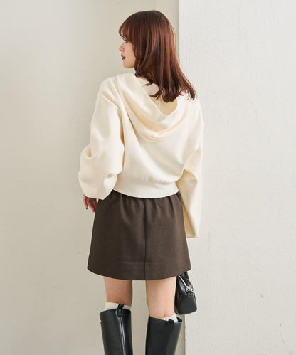 連帽針織短款衛衣