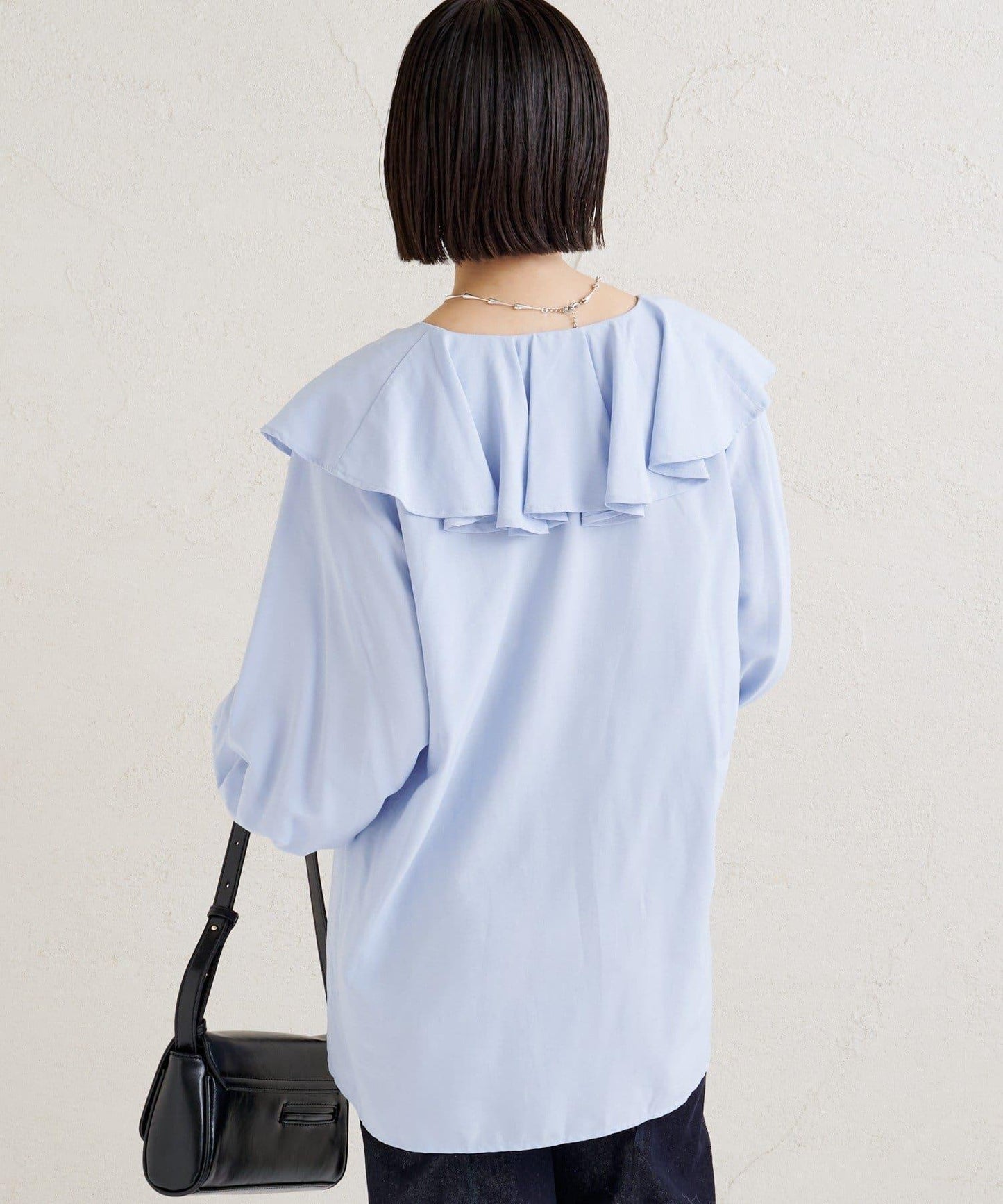 荷葉邊領口襯衫