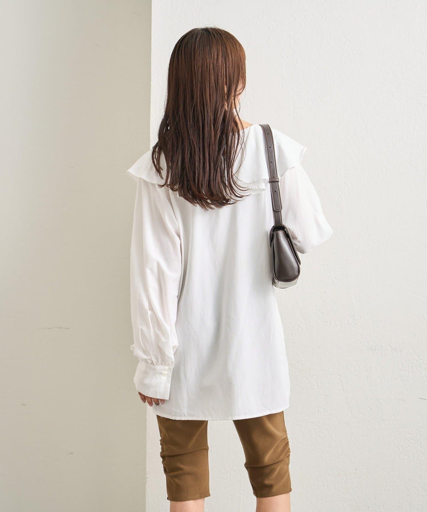 下襬褶皺騎行褲