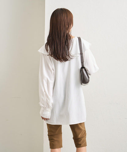 下襬褶皺騎行褲