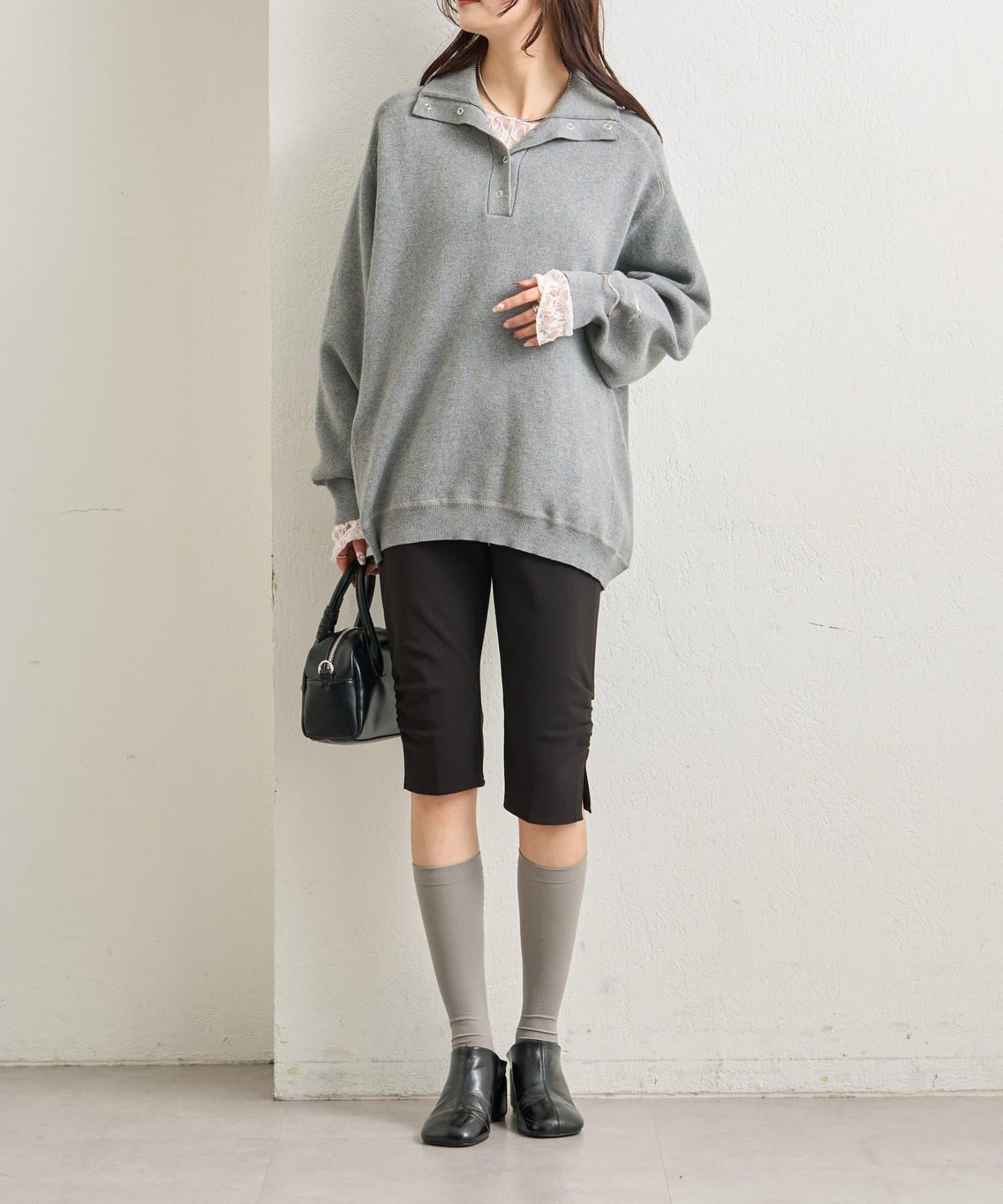 下襬褶皺騎行褲