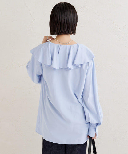 荷葉邊領口襯衫