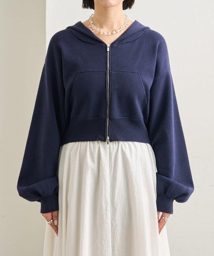 連帽針織短款衛衣