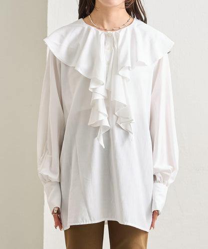 荷葉邊領口襯衫