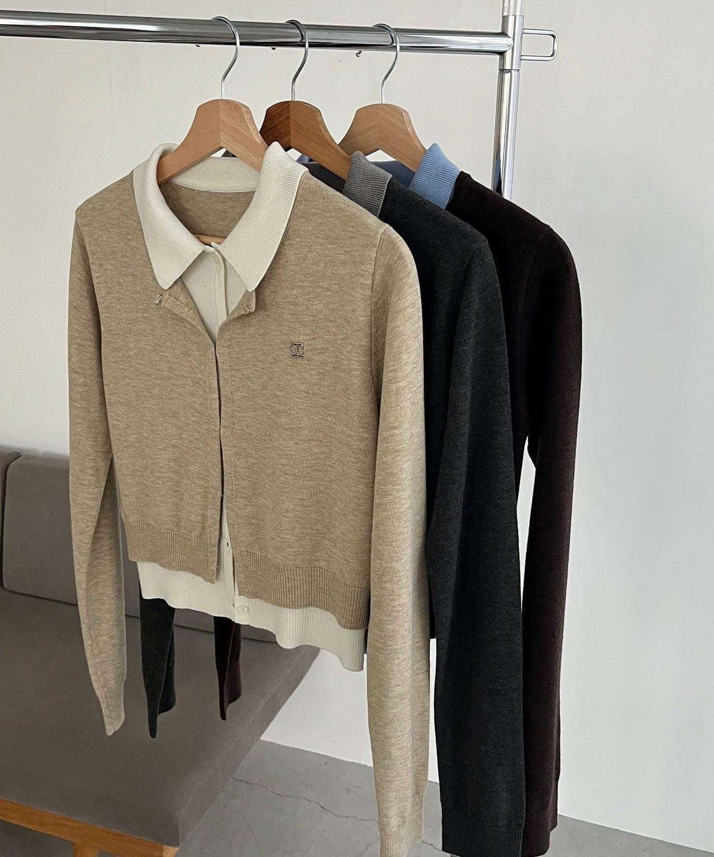 拼接設計針織開衫