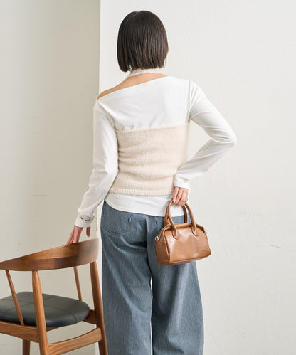 蓬鬆感掛脖針織背心