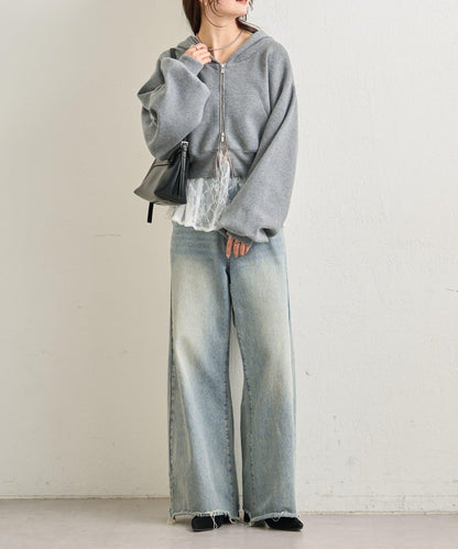 連帽針織短款衛衣