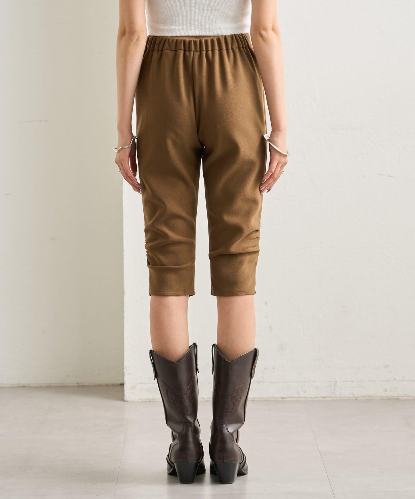 下襬褶皺騎行褲