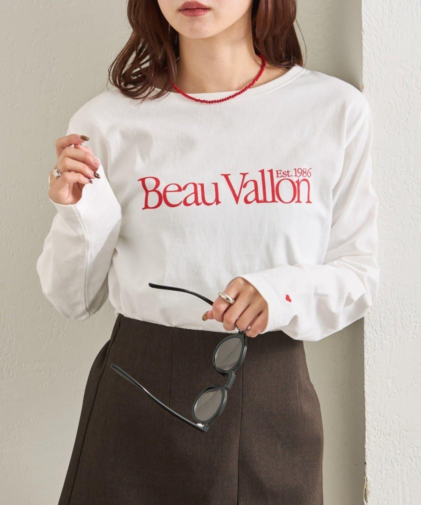 彩色小標誌長袖T恤