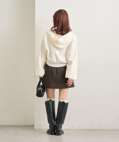 連帽針織短款衛衣