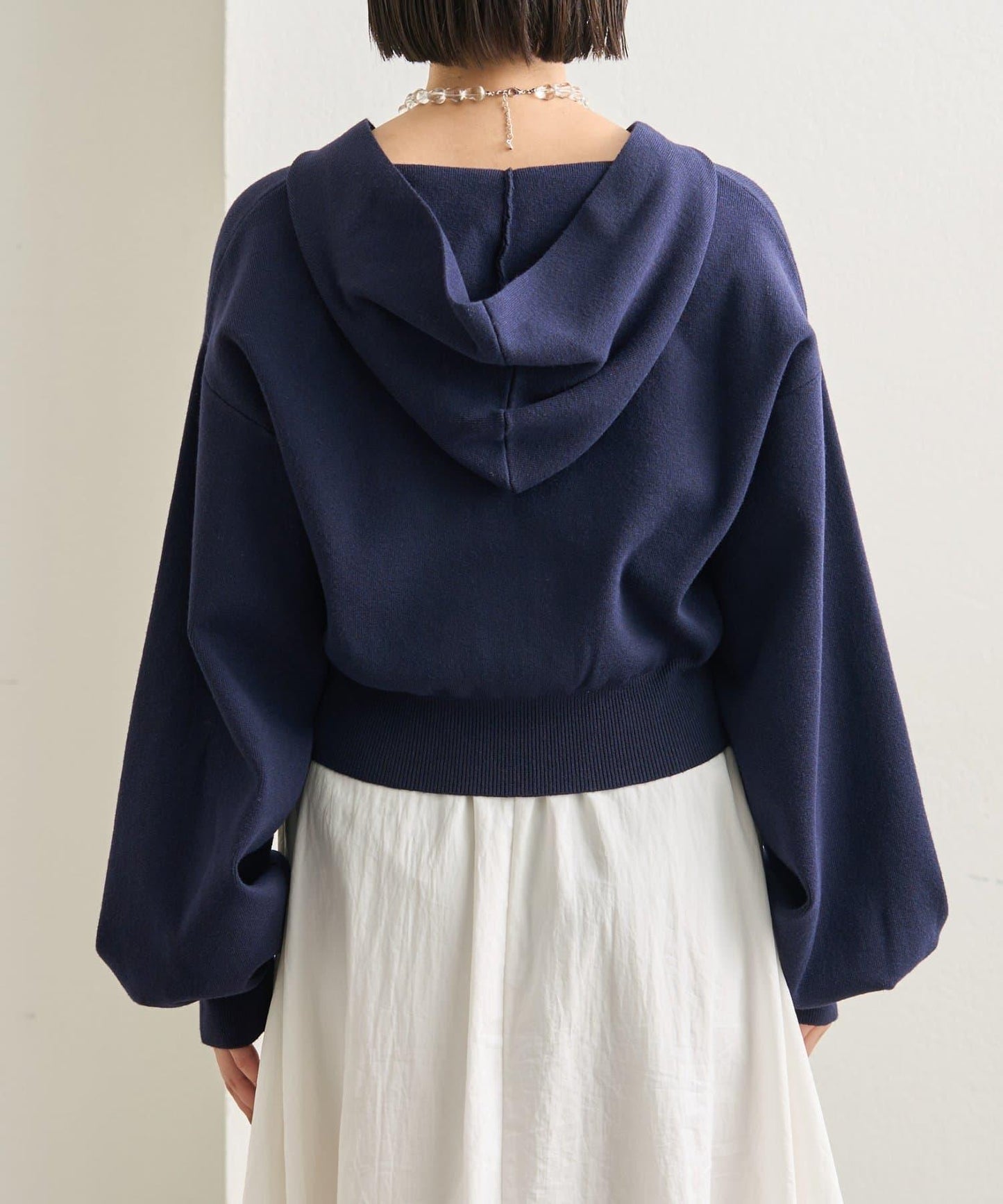 連帽針織短款衛衣