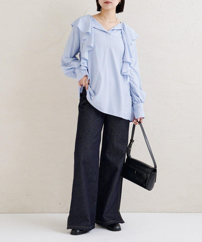 荷葉邊領口襯衫