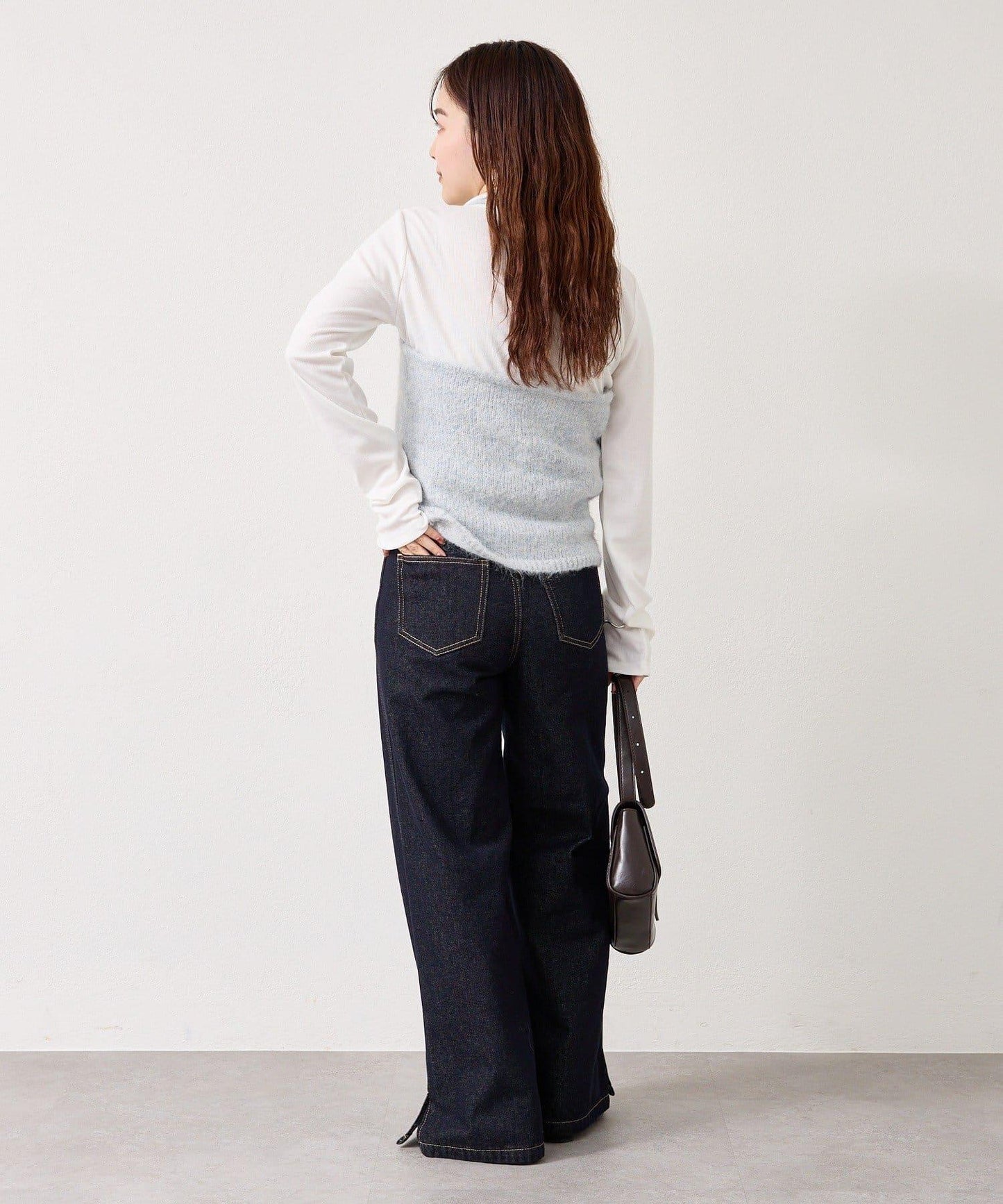 蓬鬆感掛脖針織背心