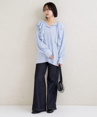 荷葉邊領口襯衫