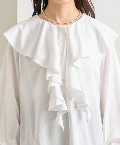 荷葉邊領口襯衫