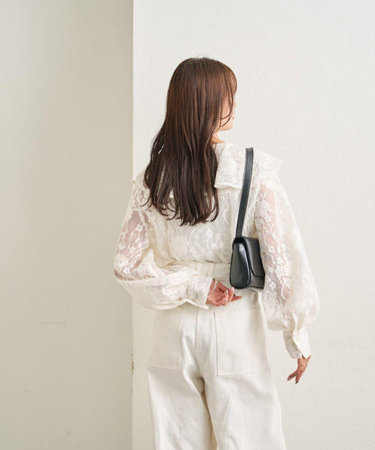 荷葉邊領口襯衫