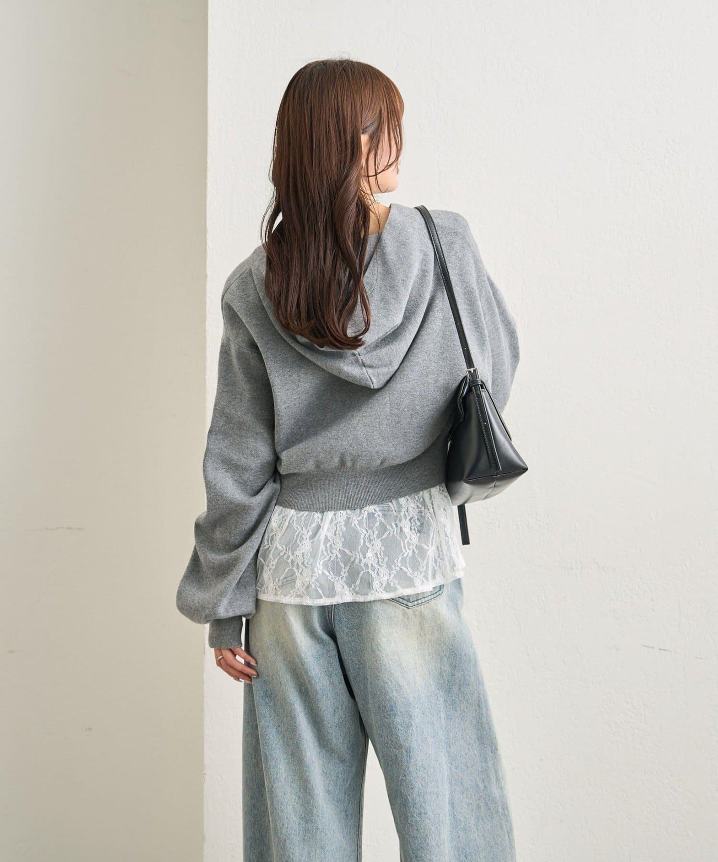 連帽針織短款衛衣