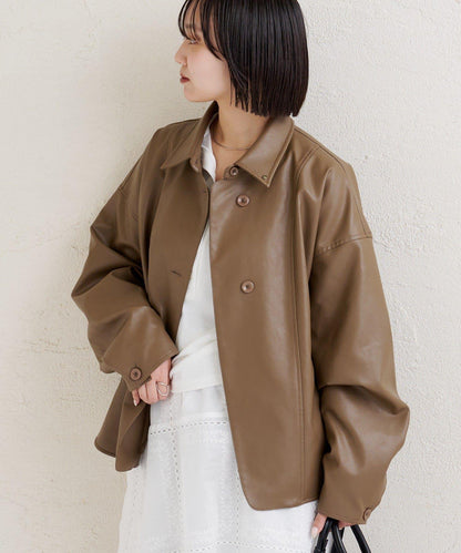 皮革襯衫夾克