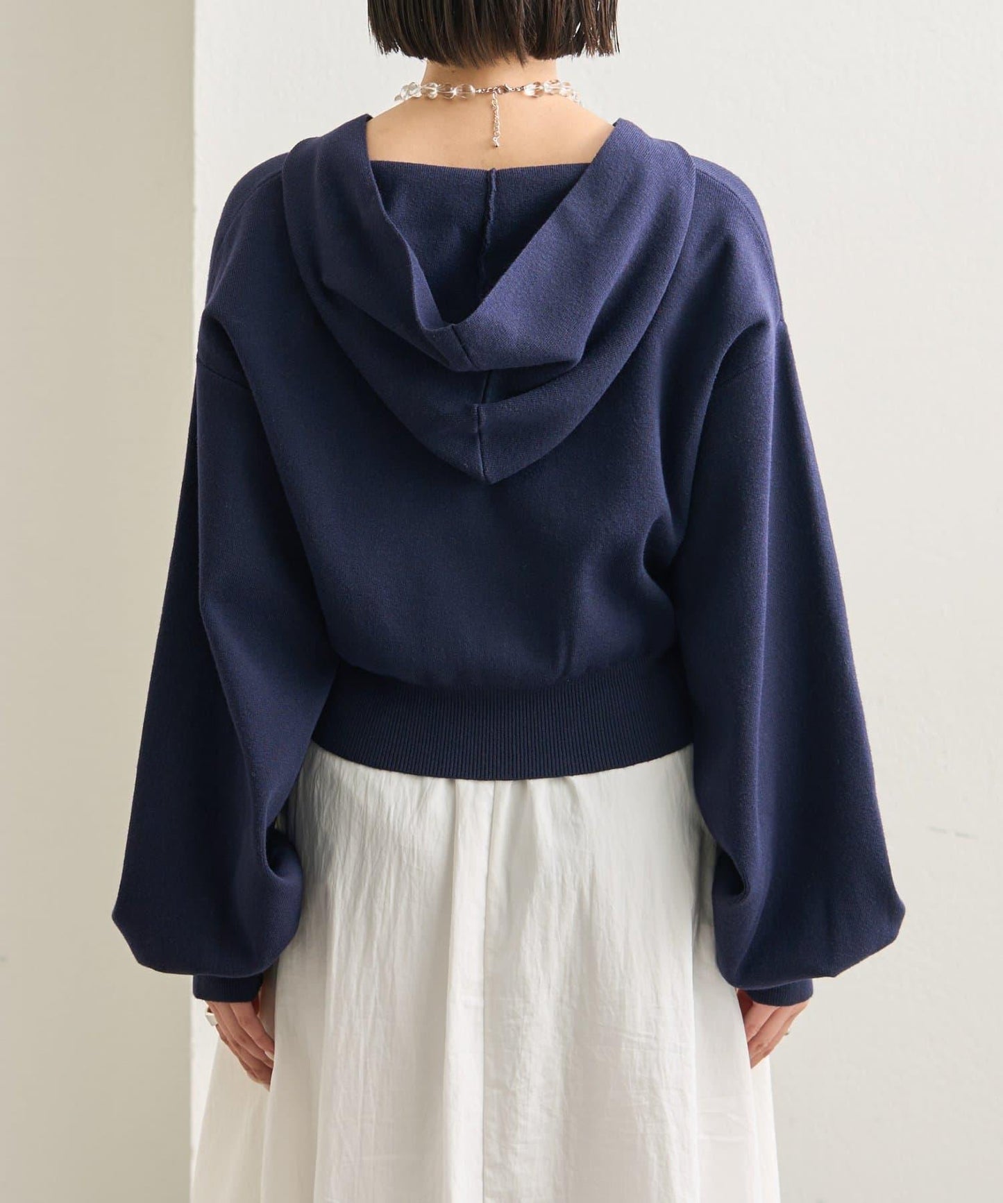 連帽針織短款衛衣