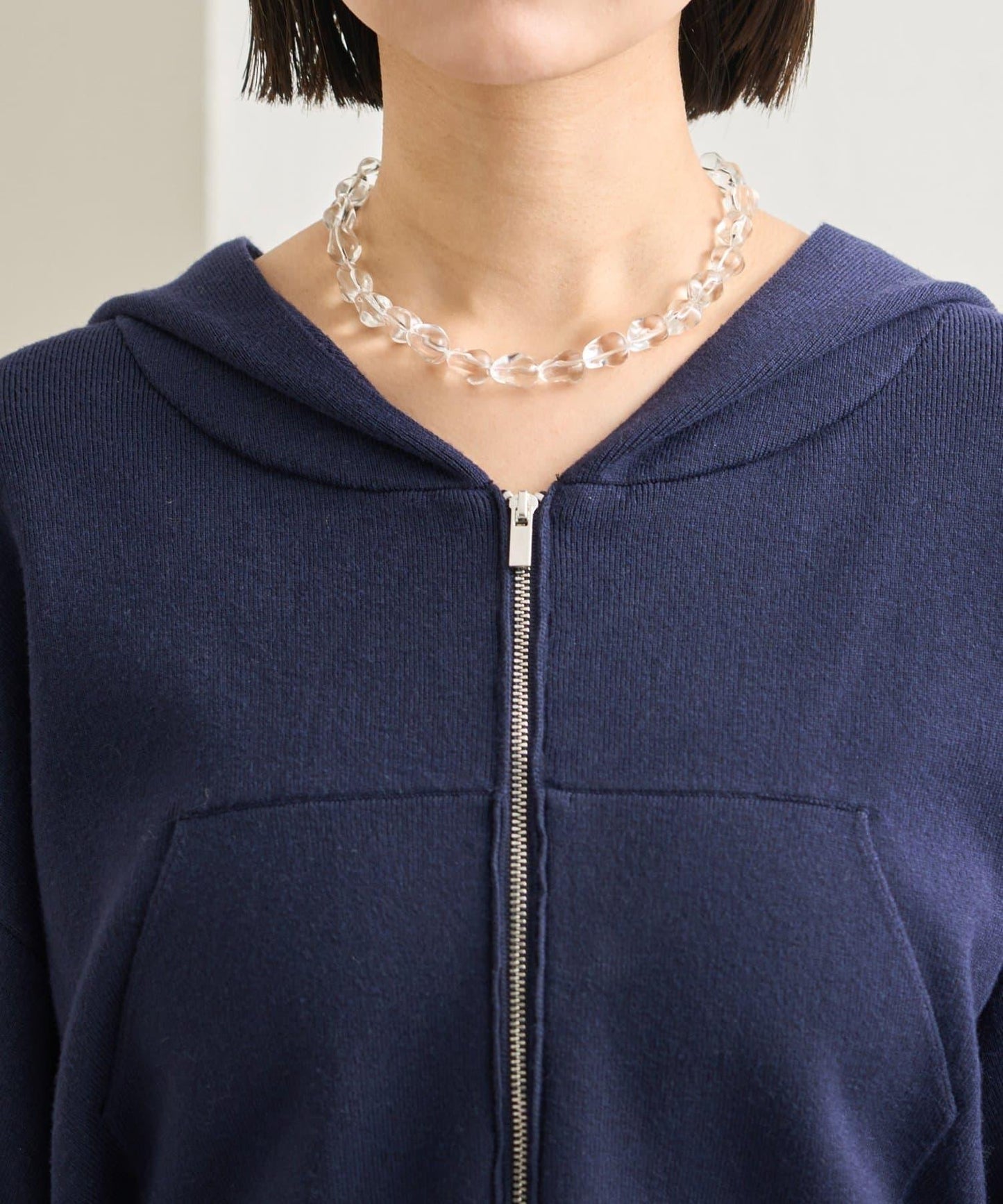 連帽針織短款衛衣