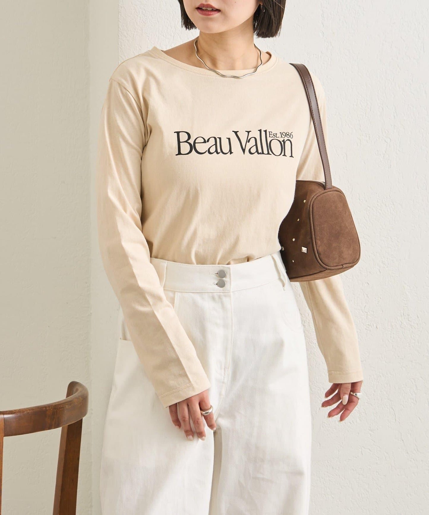 彩色小標誌長袖T恤