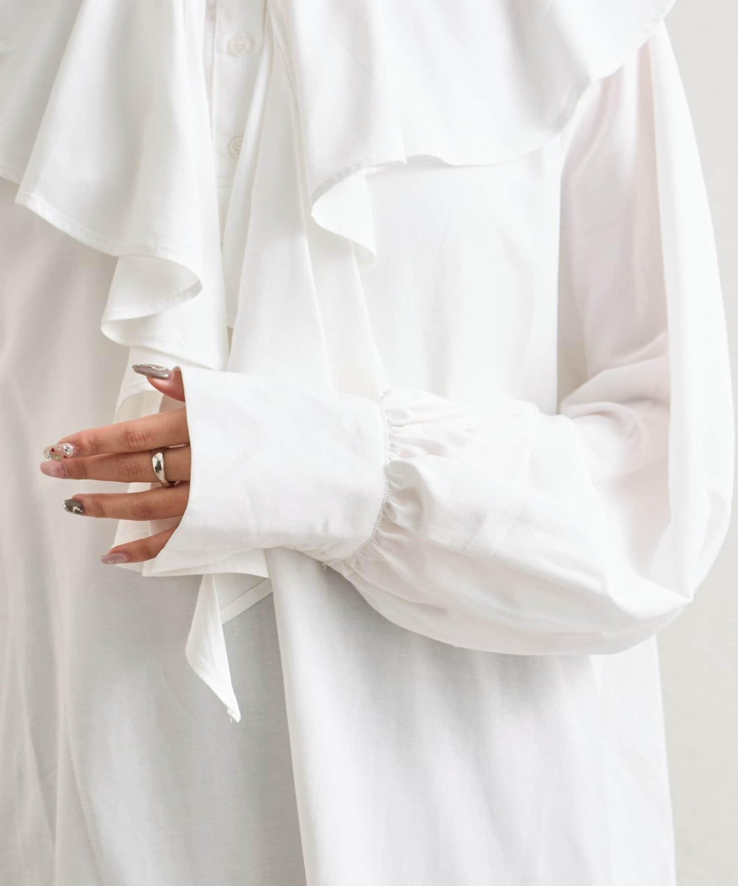 荷葉邊領口襯衫