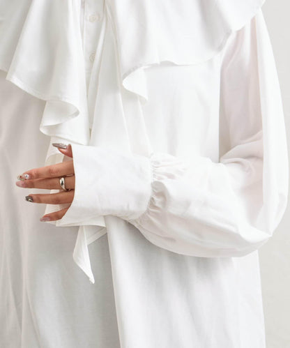 荷葉邊領口襯衫