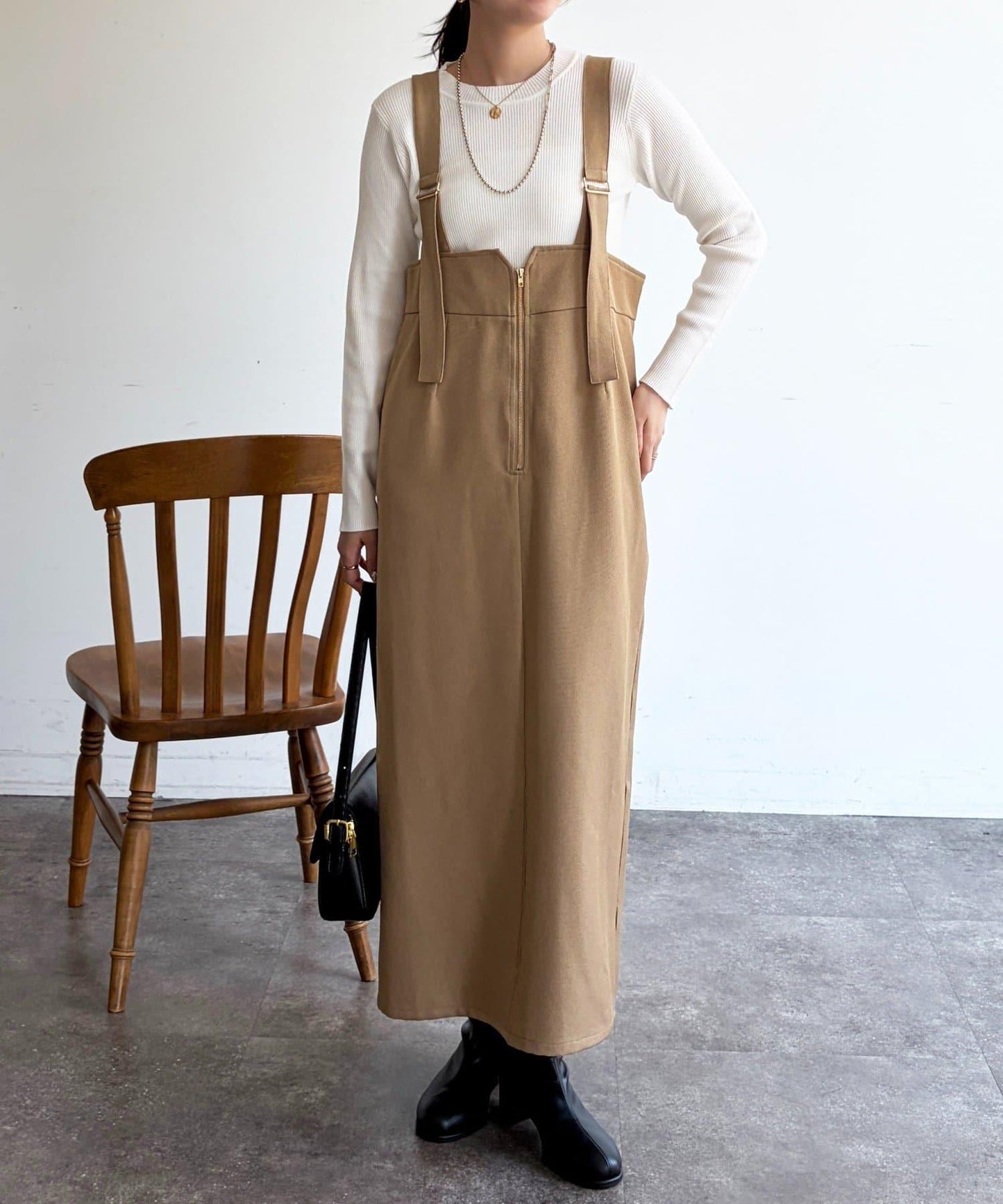 吊帶裙套裝針織套頭衫