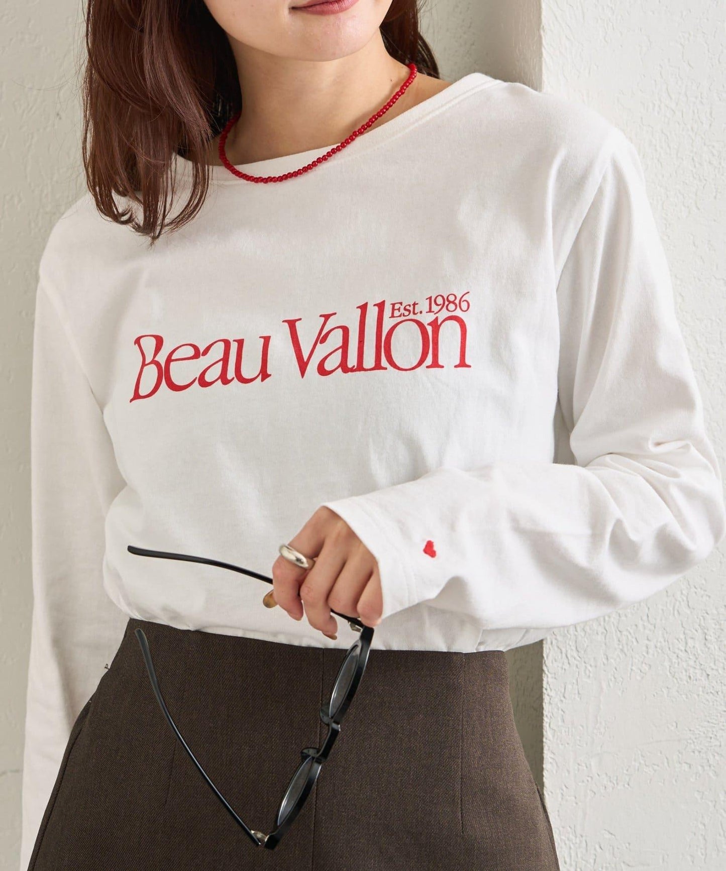 彩色小標誌長袖T恤