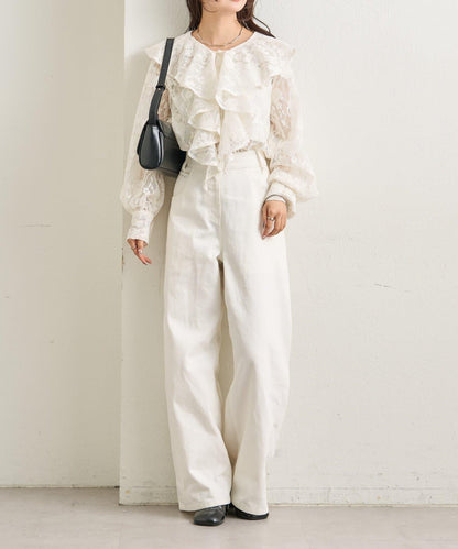 荷葉邊領口襯衫