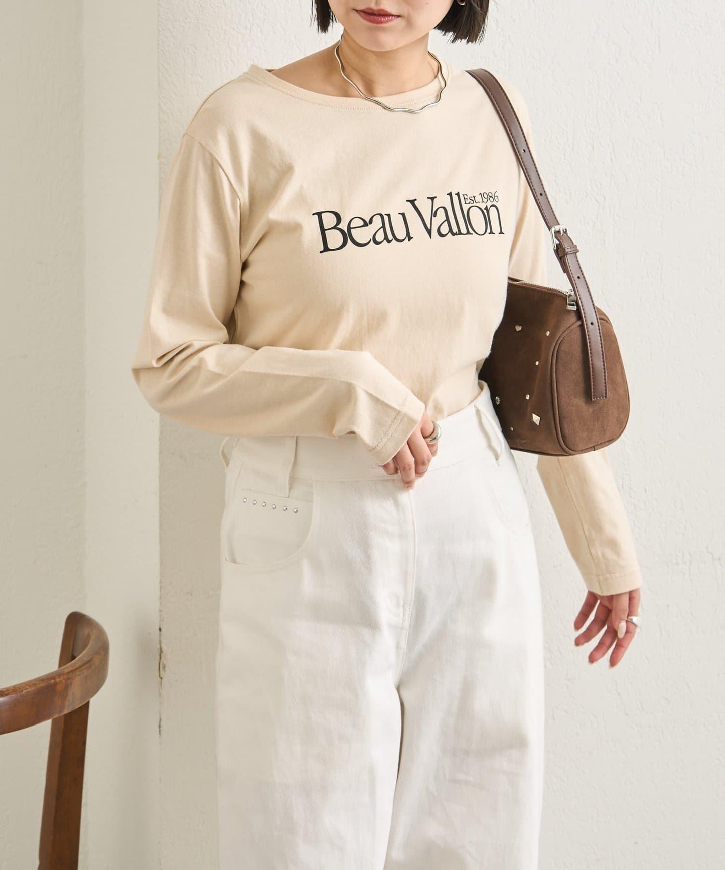 彩色小標誌長袖T恤