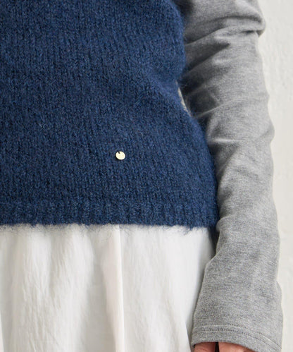 蓬鬆感掛脖針織背心