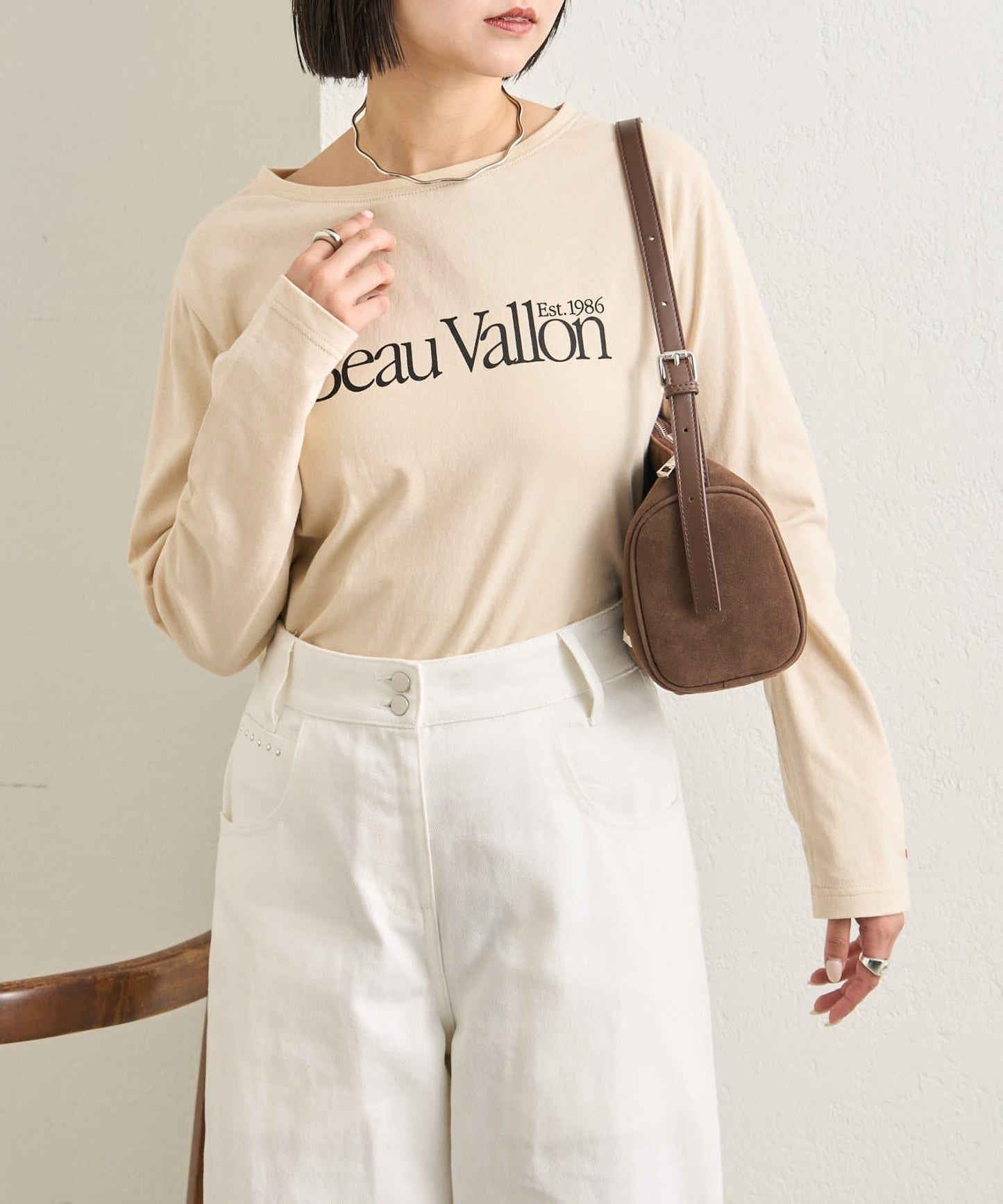 彩色小標誌長袖T恤