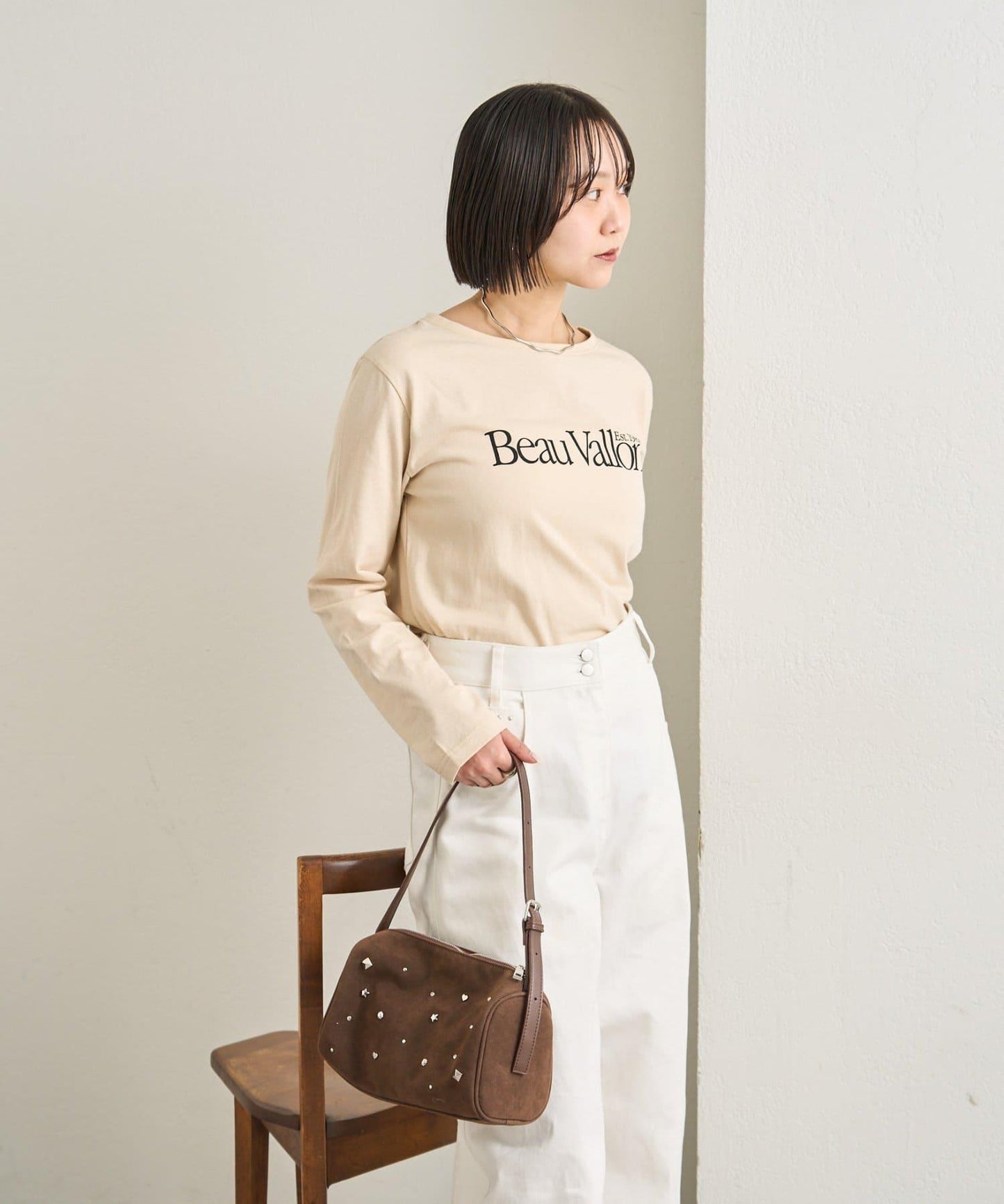 彩色小標誌長袖T恤