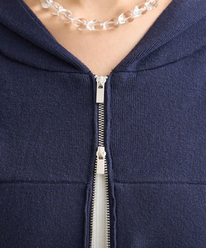 連帽針織短款衛衣