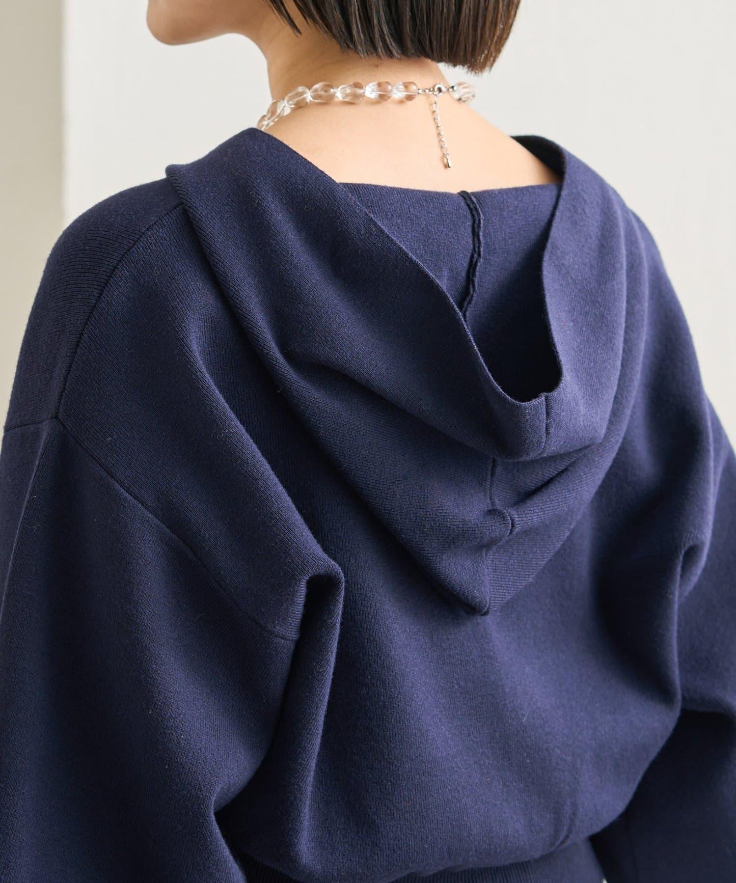 連帽針織短款衛衣