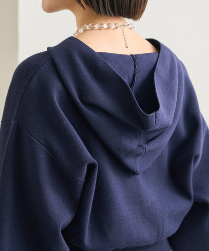 連帽針織短款衛衣