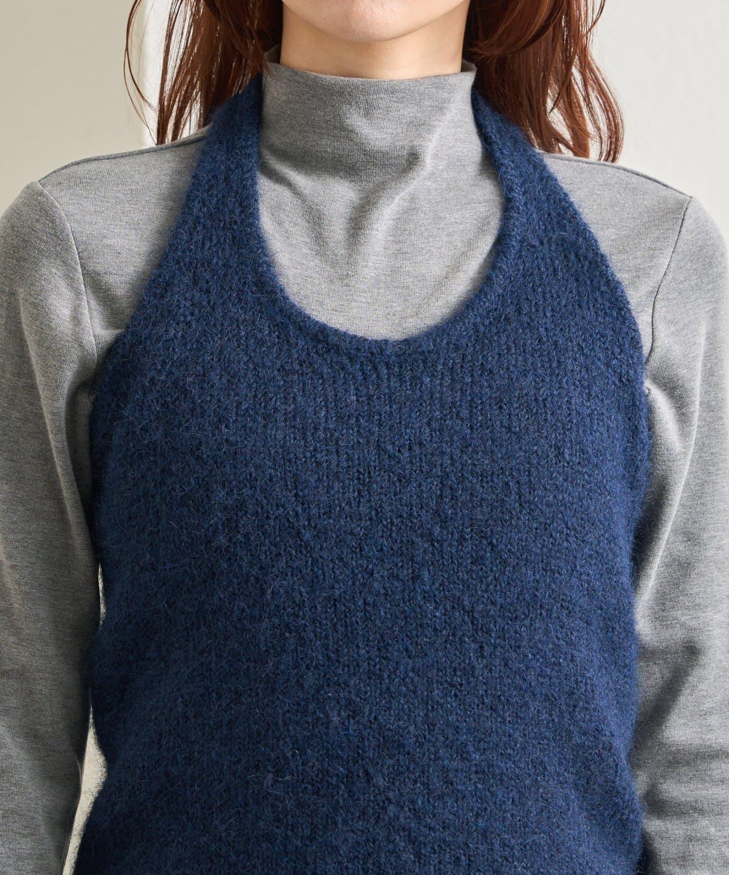 蓬鬆感掛脖針織背心