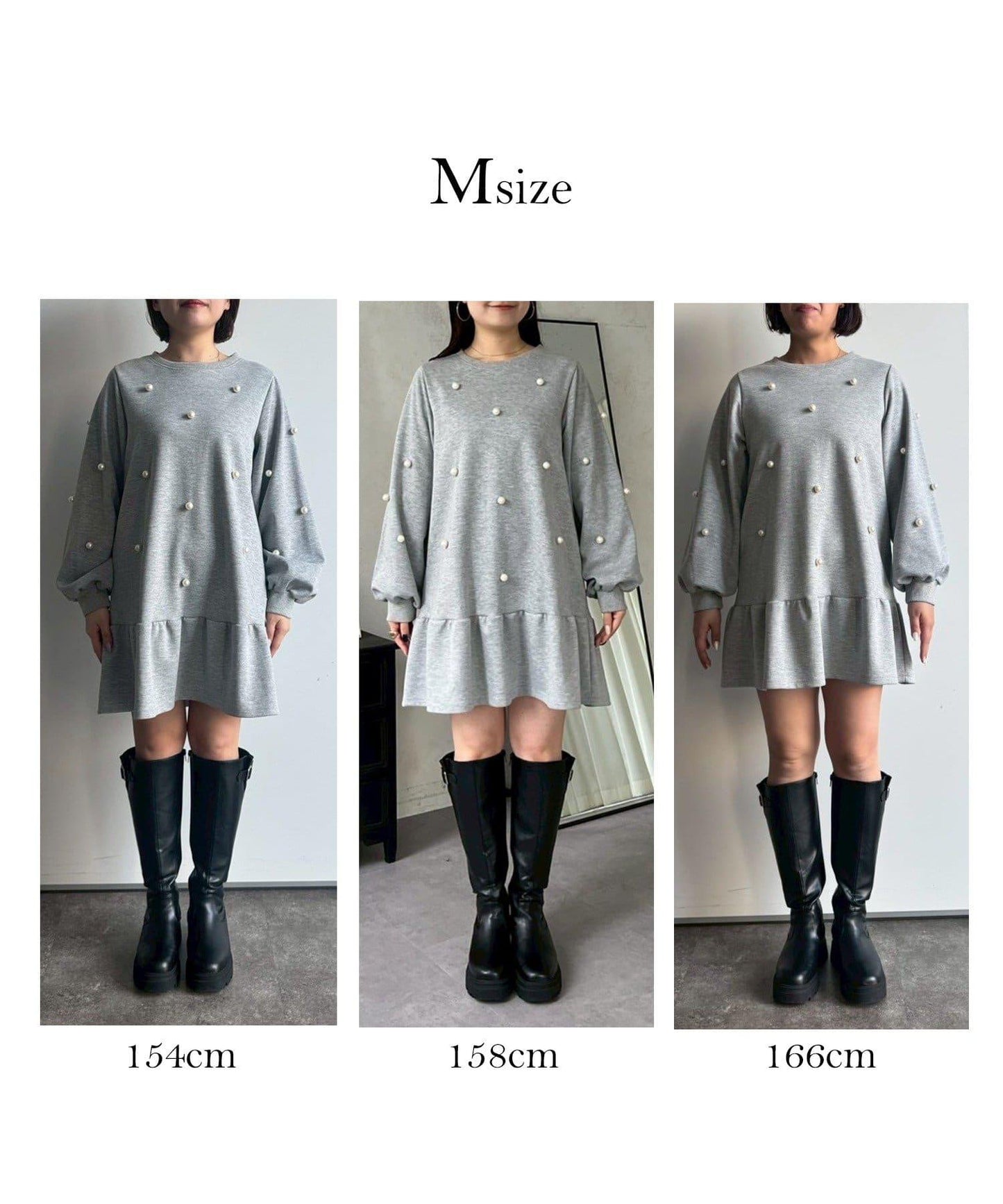 中長款下襬荷葉邊珍珠衛衣