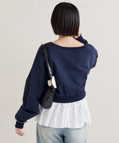 點綴刺繡短款衛衣