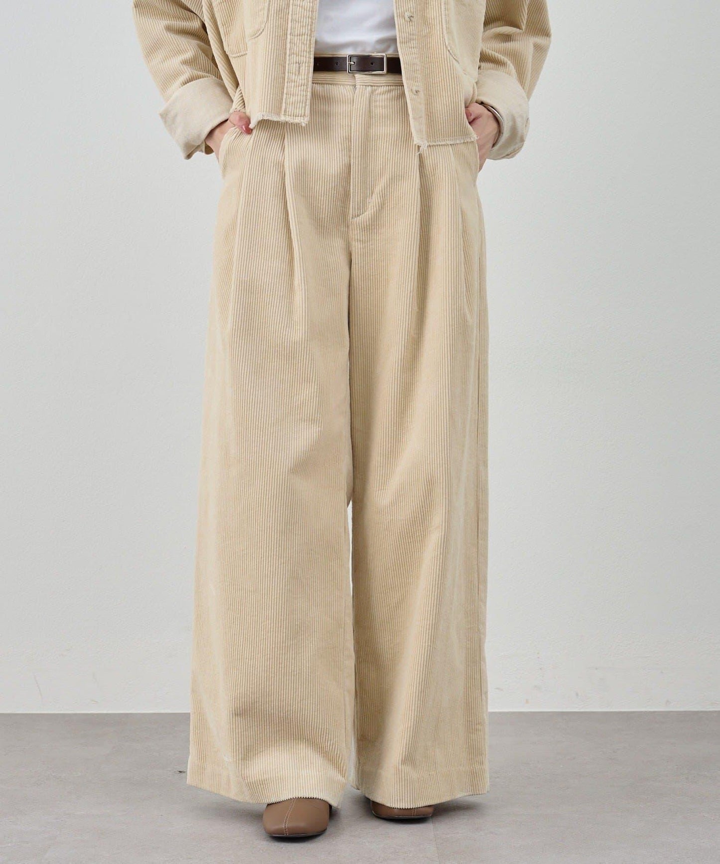 【SHENERY】燈芯絨寬腿褲