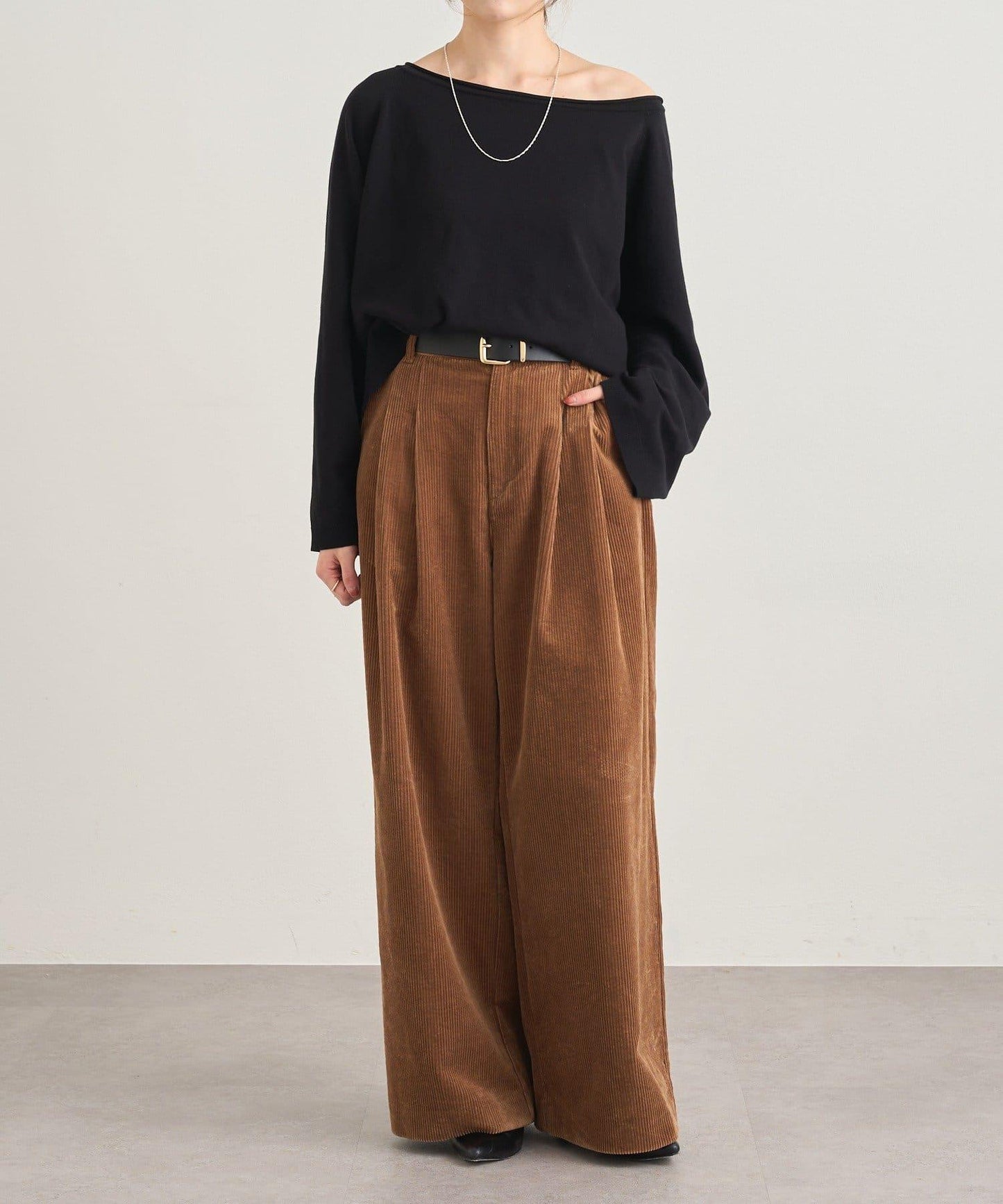 【SHENERY】燈芯絨寬腿褲