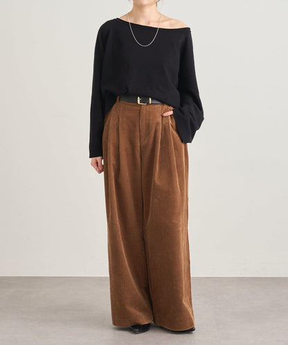 【SHENERY】燈芯絨寬腿褲