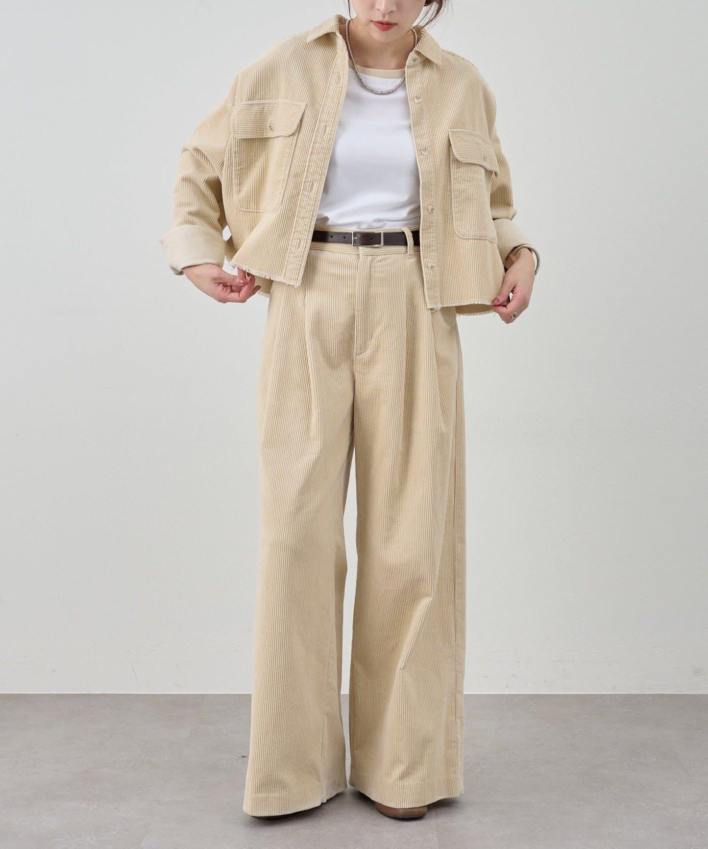 【SHENERY】燈芯絨寬腿褲