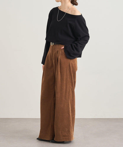 【SHENERY】燈芯絨寬腿褲