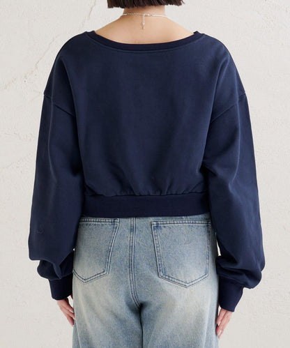 點綴刺繡短款衛衣