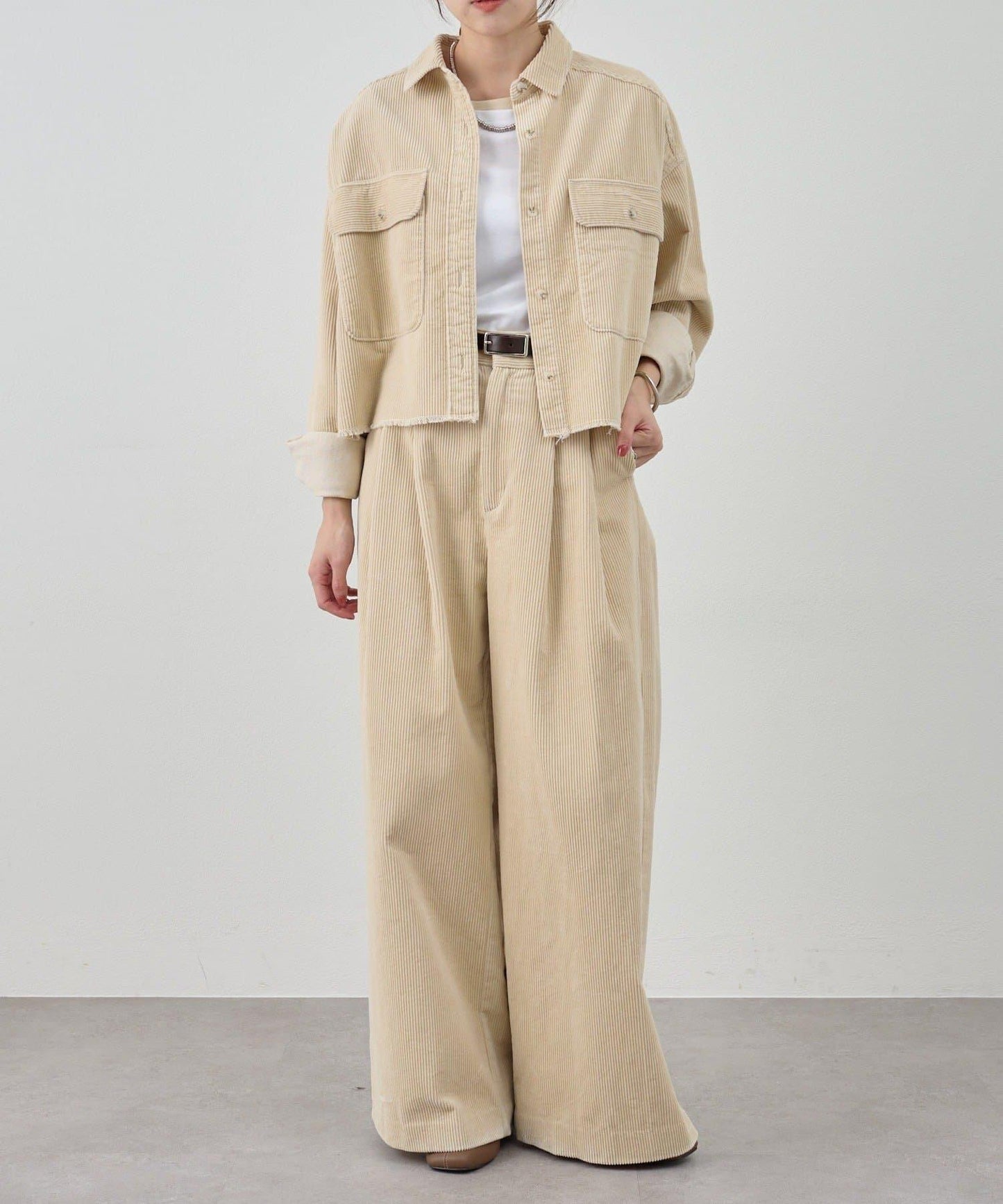 【SHENERY】燈芯絨寬腿褲